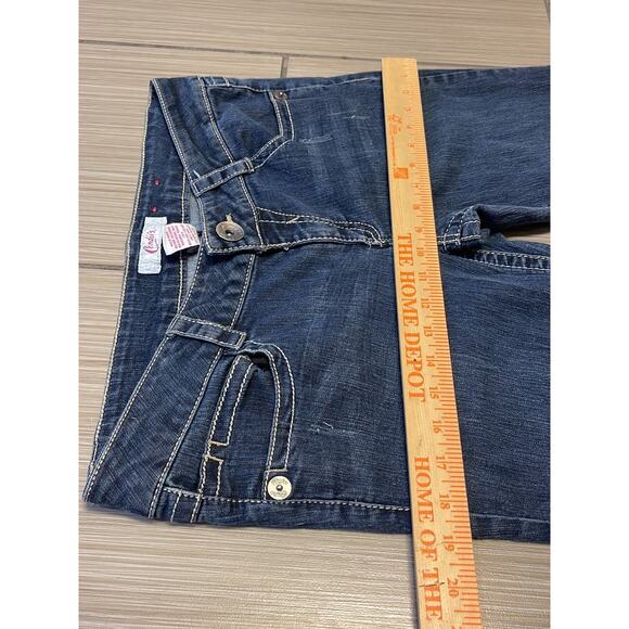 y2k grunge streetwear rodeo western cowgirl Candies bootcut jeans womens sz 11 - Picture 8 of 10